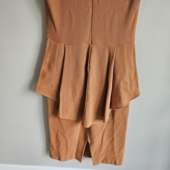 The Row Warm Marigold Textured Back Peplum Midi Office Dress - Picture 11 of 16